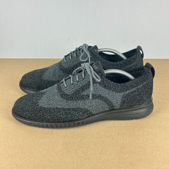 Cole Haan 2.Zerogrand Stitchlite Wingtip Oxfords Mens 10.5 Gray Black Lace Up - Picture 1 of 10